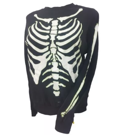 158-as fekete csontvázas vékony pulóver - H&M - Halloween