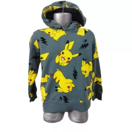 116-122-es szürke kapucnis pulóver - Pokémon - Pikachu