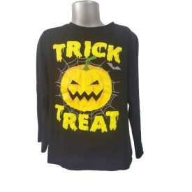 134-140-es fekete-sárga tökös pamutfelső - Halloween