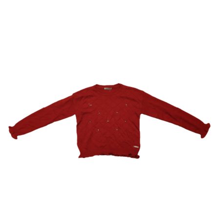 128-as piros vékony kötött lányka pulóver - Mayoral - ÚJ