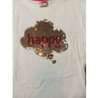 92-es fehér feliratos átfordítható flitteres póló - Kiki & Koko - ÚJ