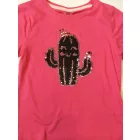 92-es piros kaktuszos átfordítható flitteres póló - Kiki & Koko - ÚJ