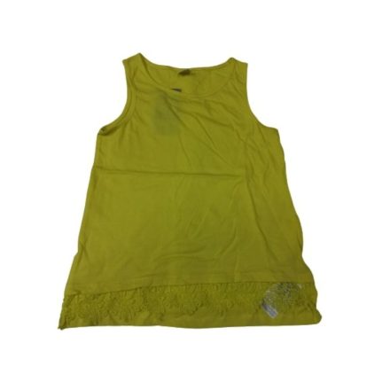 128-as sárga ujjatlan alján csipke díszítésű póló - Y.F.K. - ÚJ