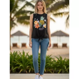 170-es fekete virágos póló - H&M