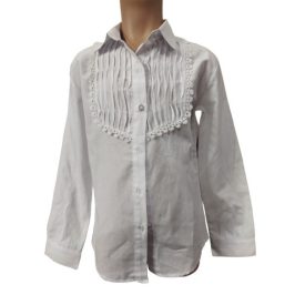   122-128-as fehér díszes hosszú ujjú alkalmi, ünneplő blúz - Sirin Kiz - ÚJ