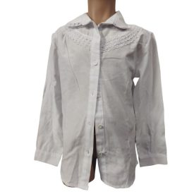   122-128-as fehér hosszú ujjú csipkés alkalmi, ünneplő blúz - Sirin Kiz - ÚJ