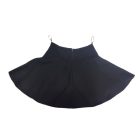 146-152-es fekete alkalmi szoknya, ünneplőszoknya szatén csíkkal - ÚJ