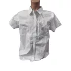 110-116-os fehér rövid ujjú csipkés alkalmi, ünneplő blúz - Sunsea - ÚJ