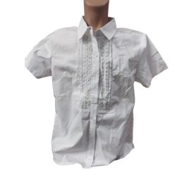   122-128-as fehér rövid ujjú csipkés alkalmi, ünneplő blúz - Sunsea - ÚJ