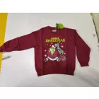 134-es piros pamut pulóver - Shrek - Grincs - The Grinch - ÚJ