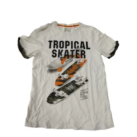 158-164-es fehér deszkás póló - C&A