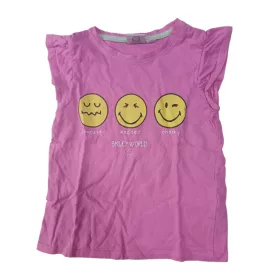 110-116-os pink fodros vállú póló - Smiley World