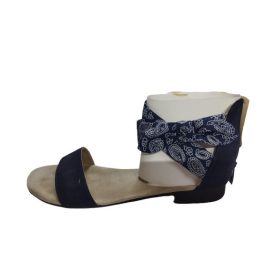 39-es sötétkék masnis bokapántú szandál - Seveneast