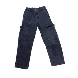 164-es fekete oldalt zsebes farmernadrág lánynak - Zara