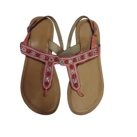43-as (de kb csak 41-42-es) piros gyöngyös lábujjközös szandál, saru - Primark