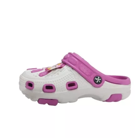 34-es fehér-pink gumiklumpa, habpapucs - ÚJ