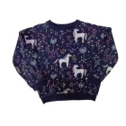 116-os sötétkék unikornisos mintás lány pulóver - F&F