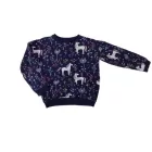 116-os sötétkék unikornisos mintás lány pulóver - F&F