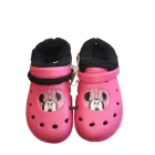 28-29-es pink szőrmével bélelt gumiklumpa, habpapucs - Minnie Egér - ÚJ