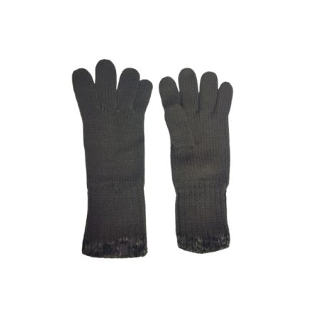 Női szürke ötujjas kötött kesztyű
