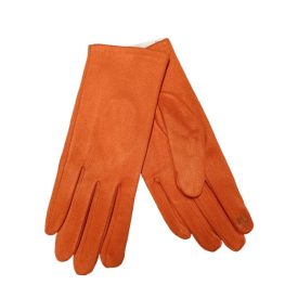 Női sötétkék okoskesztyű kockás mandzsettával - ÚJ