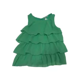 158-as zöld fodros ujjatlan blúz - H&M