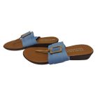 39-40-es kék olasz flip-flop, lábujjközös papucs - ÚJ