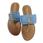 39-40-es kék olasz flip-flop, lábujjközös papucs - ÚJ