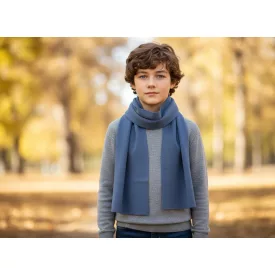Farmerkék finomkötött sál, 137*35 cm - ÚJ