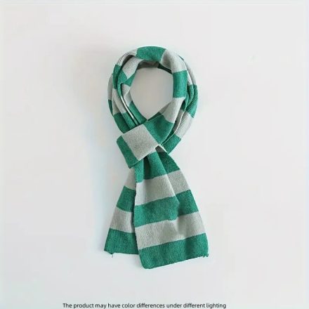 Zöld csíkos kötött sál - Mardekár - Slytherin - Harry Potter  - ÚJ