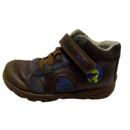 27-es barna tépőzáras bőr félcipő, bakancs - Clarks