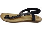 37-es fekete puhatalpú, szivacsos talpú szandál - ÚJ