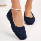 41-es sötétkék textil balerinacipő - ÚJ