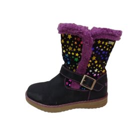   30-as fekete szőrmés csillagos kiscsizma, csizma - Graceland