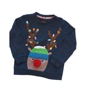 116-122-es kék karácsonyi fiú pulóver - F&F