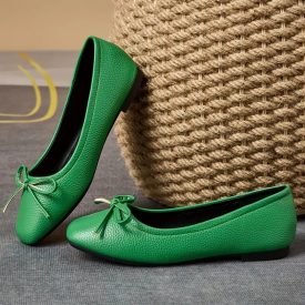 42-es zöld kockaorrú balerina cipő - ÚJ