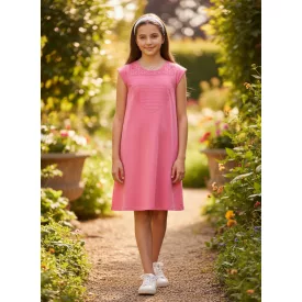 152-es neonpink áttört mintás ruha - Tezenis