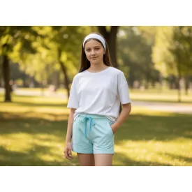   158-as világoskék pamut short, rövidnadrág lánynak -  H&M
