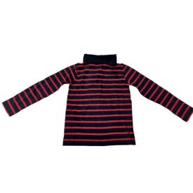   110-es sötétkék-piros csíkos garbónyakú pamutfelső - C&A