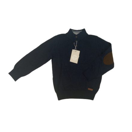 110-es sötétkék elegáns vékony kötött pulóver - Losan - ÚJ