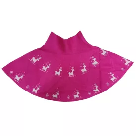   104-110-es pink kötött rénszarvasos szoknya - Aura.Via - ÚJ