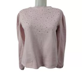 158-164-es rózsaszín strasszos pulóver - H&M