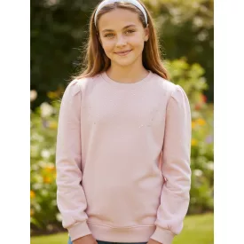 158-164-es rózsaszín strasszos pulóver - H&M