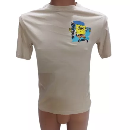 152-158-as drapp mintás póló - Spongyabob