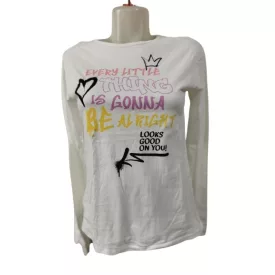 164-es fehér feliratos pamutfelső - Benetton