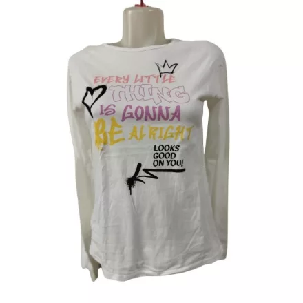 164-es fehér feliratos pamutfelső - Benetton