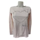 158-164-es rózsaszín szivecskés-csillagos pamutfelső - Page one Young 