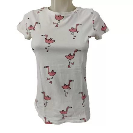 164-es fehér flamingós póló - Reserved