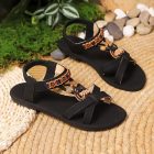 43-as fekete saru jellegű szandál - ÚJ