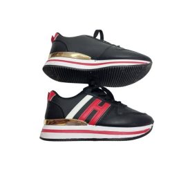 Női 36-os fekete vastag talpú sportos félcipő